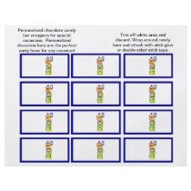 It's A Boy Candybar Wrappers (Primary)