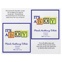 It's A Boy Candybar Wrappers (Primary)