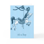It's a Boy Carousel Horse Birth Announcement cards