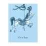 It's a Boy Carousel Horse Postcard
