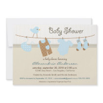 It's a Boy! Clothesline Baby Shower Invitation