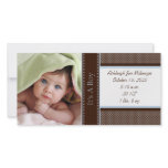 It's A Boy-Photo Card Stats Deep Brown Blue Dots