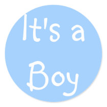 It's a Boy Round Stickers