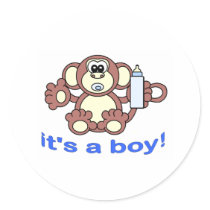 Its A BOY! Round Sticker