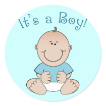 "It's a Boy!" Round Sticker