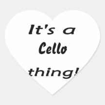 It's a cello thing! heart sticker