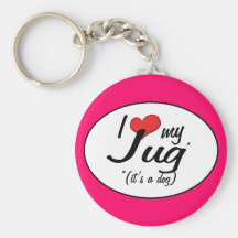 It's a Dog! I Love My Jug Key Chains