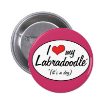 It's a Dog! I Love My Labradoodle Pinback Buttons