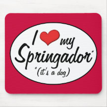 It's a Dog! I Love My Springador Mousepad