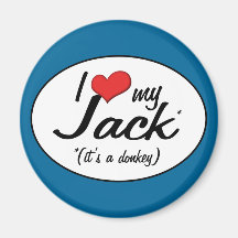 It's a Donkey! I Love My Jack Magnets