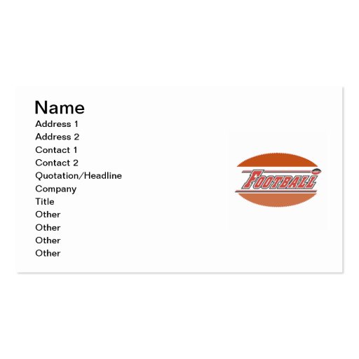 It's a Football T-shirts and Gifts Business Card Template