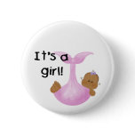 It's a Girl African American buttons