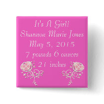 It's a Girl Announcement Button