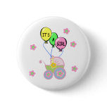 It's A Girl Baby Shower Button