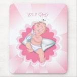 It's a Girl Baby with Bottle mousepads