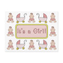 "It's a Girl!" Birth Announcement postcards