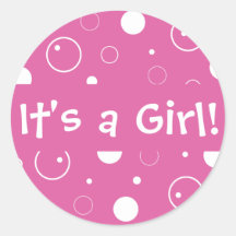 It's a Girl! Bubbles Envelope Sticker Seal