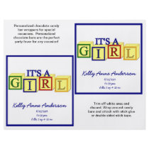 It's A Girl Candybar Wrappers (Primary)