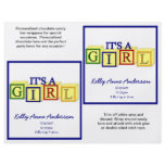 It's A Girl Candybar Wrappers (Primary) flyers