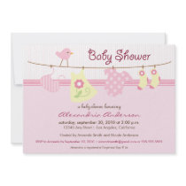 It's a Girl! Clothesline Baby Shower Invitation