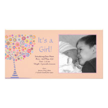 It's a Girl New Baby Announcement Gift Photocard Personalised Photo Card