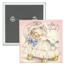 It's a girl! pinback buttons