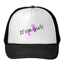 It's A Girl (Pink Feet) Hats
