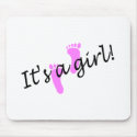 It's A Girl (Pink Feet) mousepads