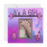 It's A Girl Pink Stars Set invitations