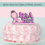 It's A Girl Pink Text w/ Baby Cake & Table Topper photo sculptures