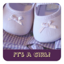 It's a Girl! stickers Lavender Baby Booties shoes