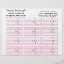 It's A Girl Striped Candybar Wrapper Custom Flyer