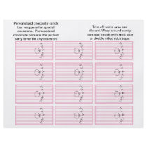 It's A Girl Striped Candybar Wrapper