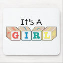 It's A Girl Toy Blocks mousepads