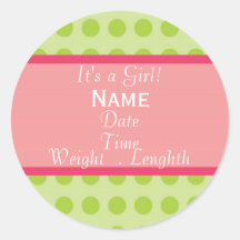 "It's a Gril" Birth Announcement Sticker