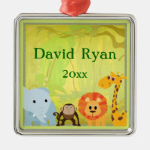 It's A Jungle Baby Shower Christmas Tree Ornaments