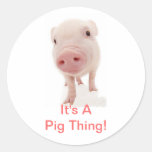 It's A Pig Thing Round Stickers