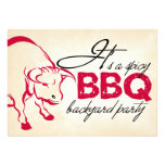 It's a spicy BBQ backyard party invitation invitations