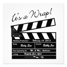 It's A Wrap - Movie Wedding Photo Thank You Personalized Invitations