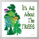 Its All About The Trees Green Slogan Poster posters