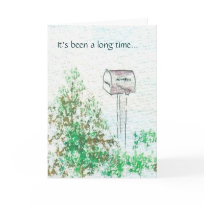 It's been a long time... greeting card by Lizzzarde