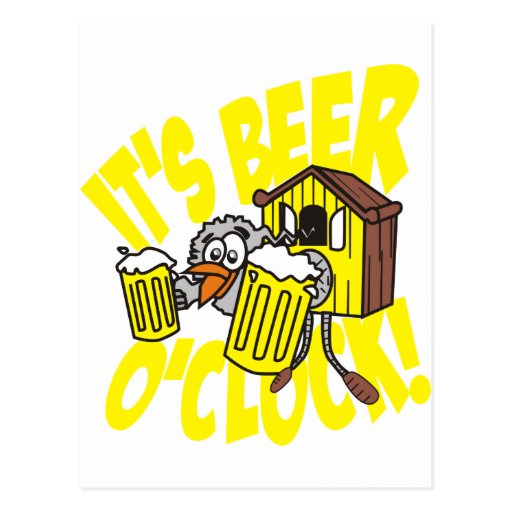 It's beer o'clock postcard