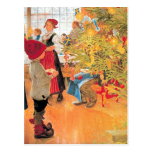 It's Christmas Time Again - Boy Looking at Tree Post Card