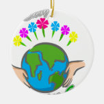 It's Easy Going Green Flowery Globe 2 Ornament