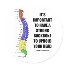 It's Important To Have A Strong Backbone Hold Your Round Sticker