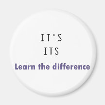 It's Its Grammar Fridge Magnets