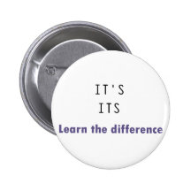 It's Its Grammar Pinback Button