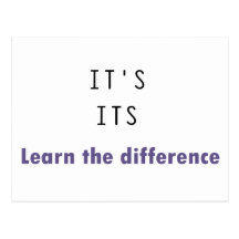 It's Its Grammar Postcard