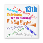 It's My 13th Birthday Gifts Refrigerator Magnet
