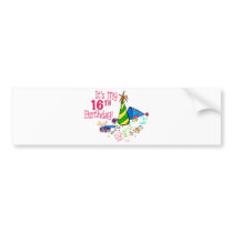 It's My 16th Birthday (Party Hats) Bumper Stickers